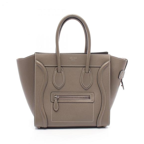 CELINE Brown Leather Tote Bag - Picture 1 of 10